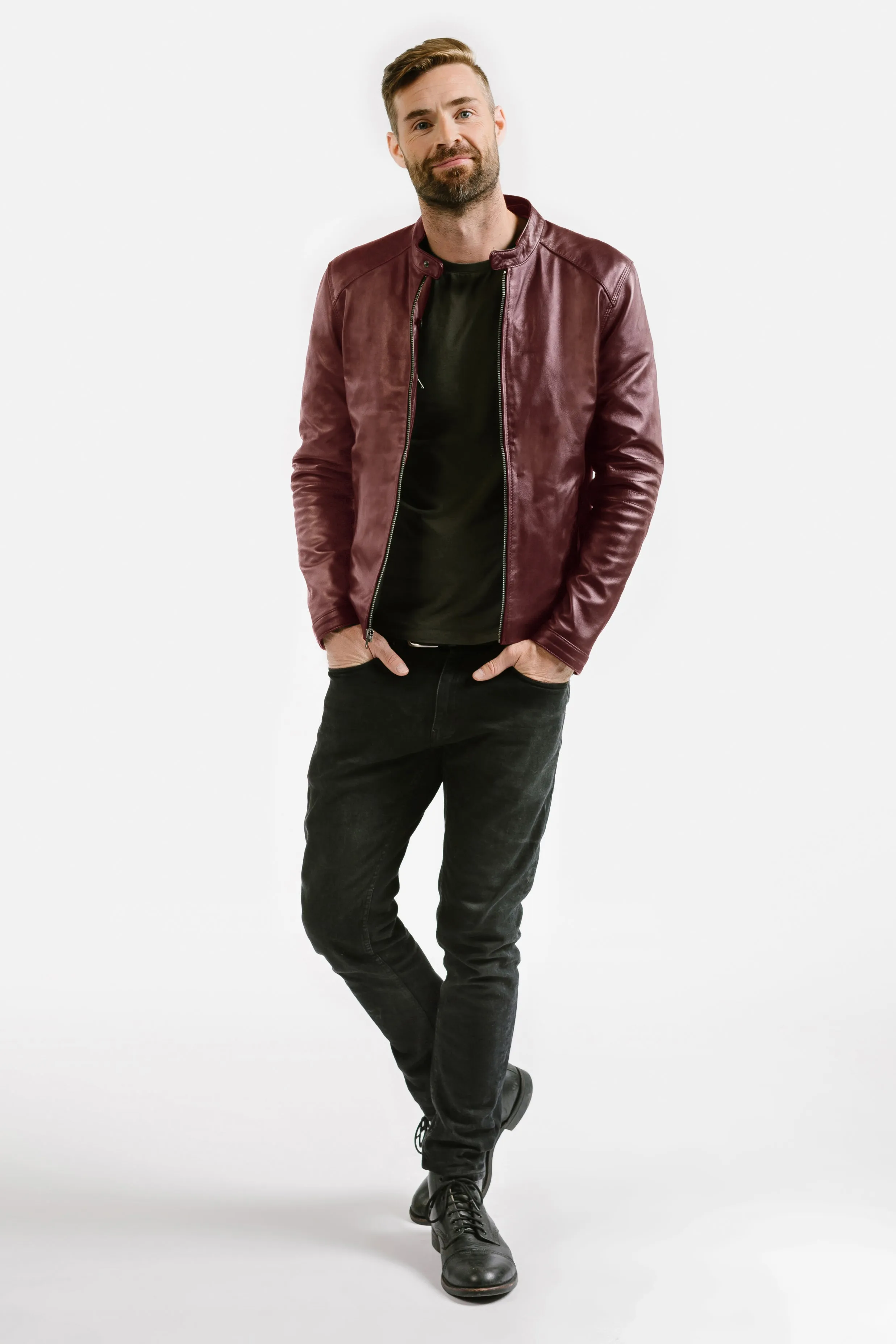 Slim Racer Leather Jacket | Theseus