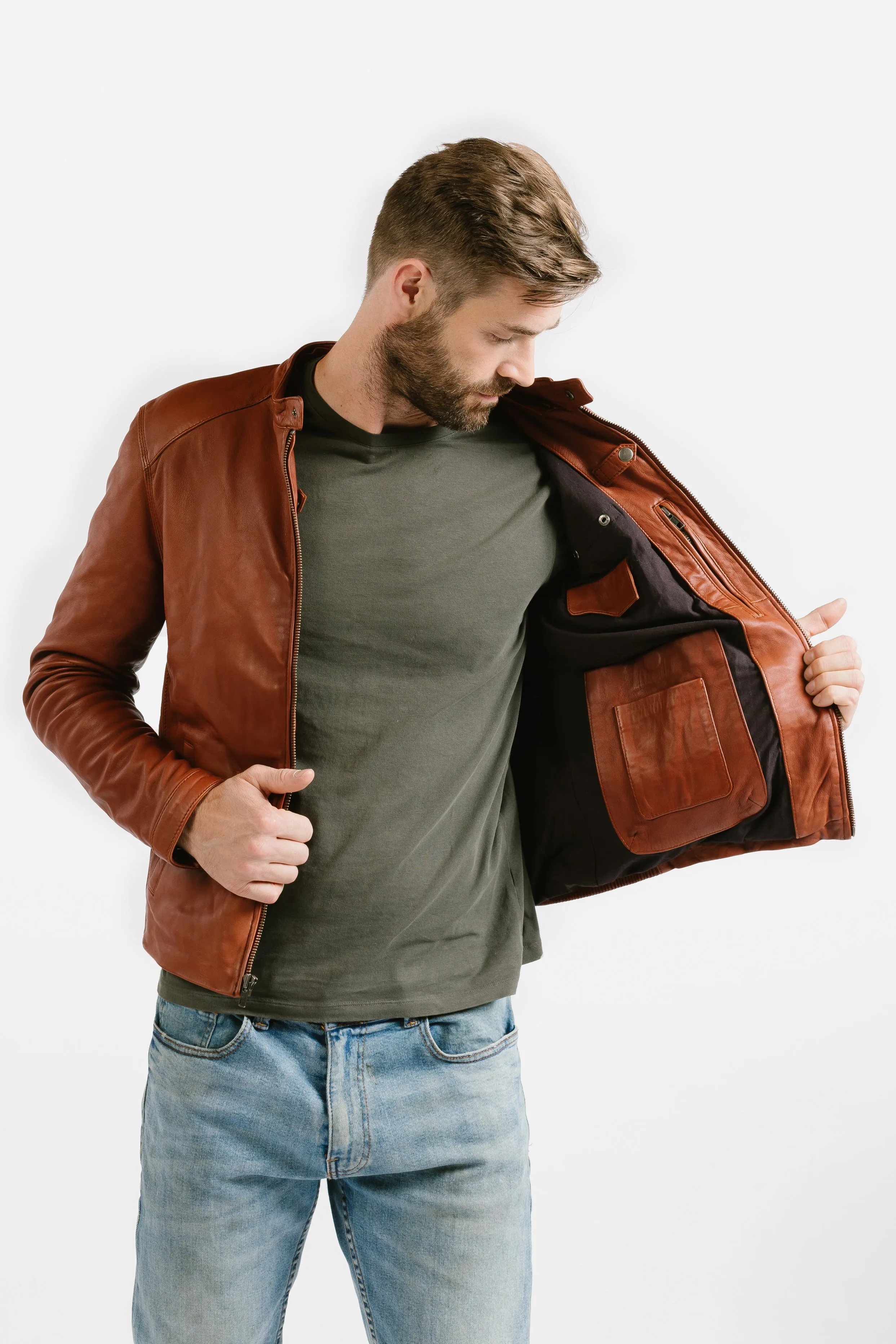 Slim Racer Leather Jacket | Theseus