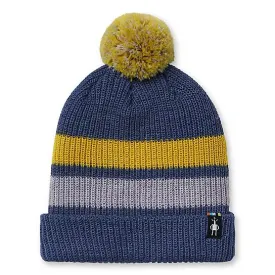 Smartwool Alpine Blue Heat Stripe Pom Beanie