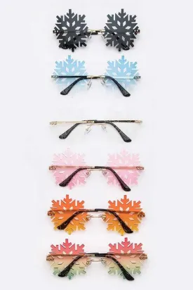 Snowflake Shape Rimless Sunglasses
