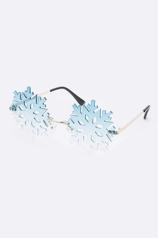 Snowflake Shape Rimless Sunglasses