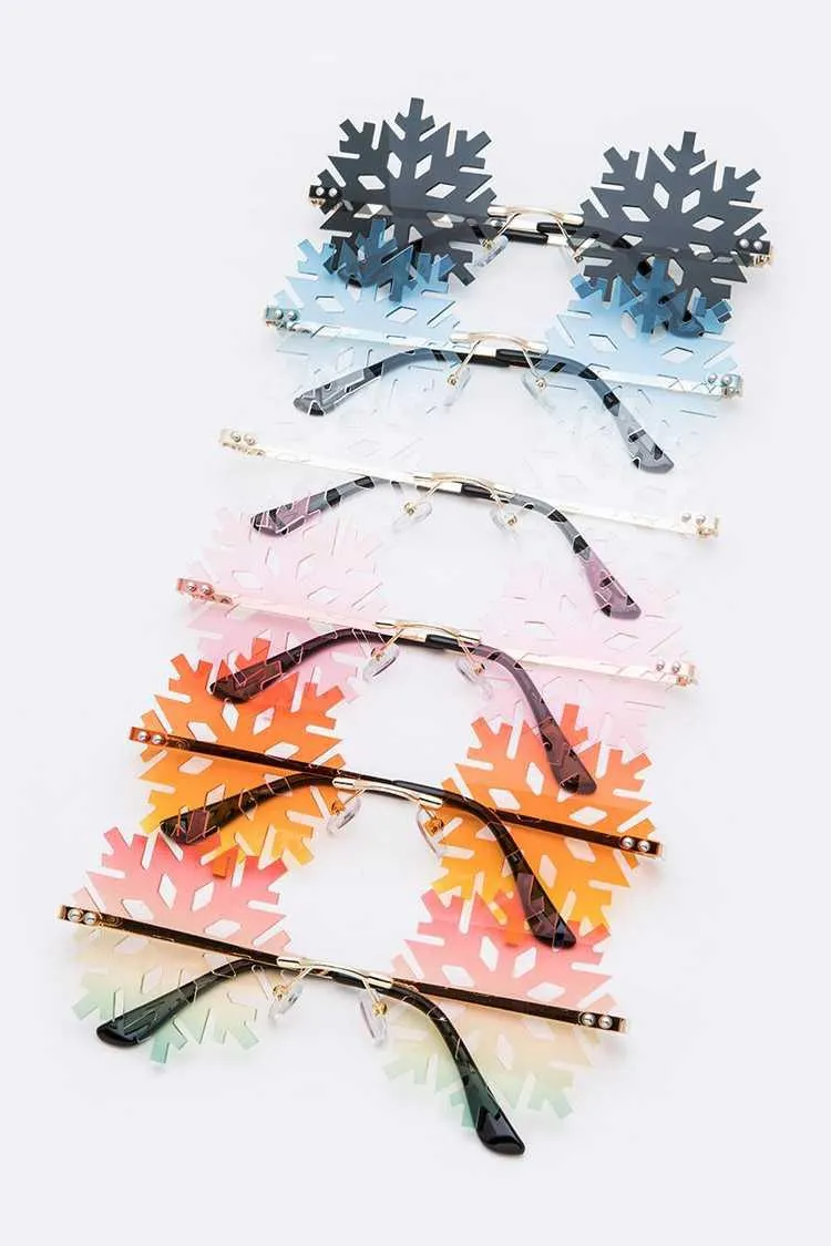 Snowflake Shape Rimless Sunglasses