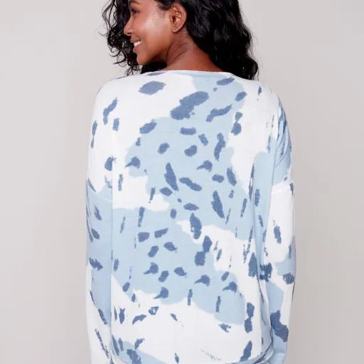 Snowflake V-Neck LS Top