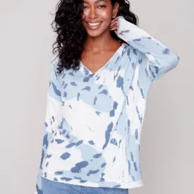 Snowflake V-Neck LS Top