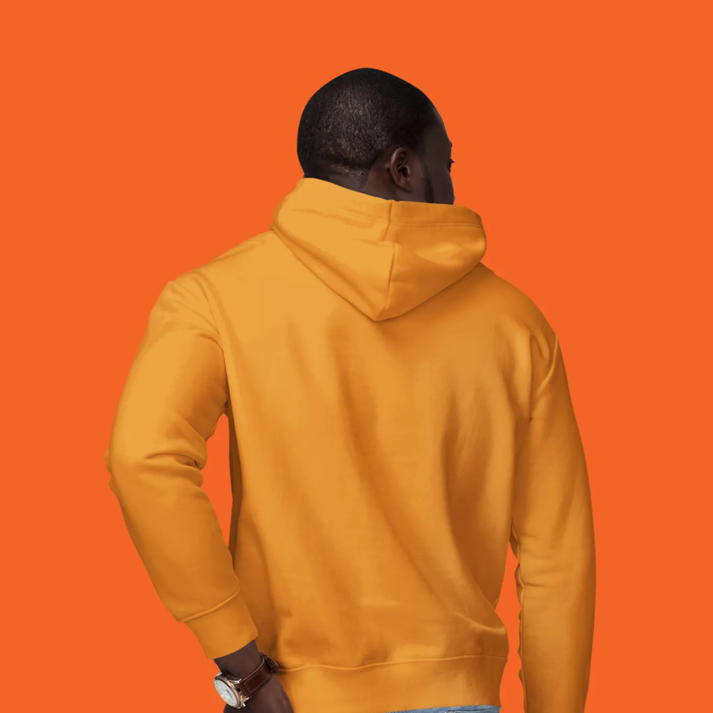 Solid Orange Men's Hoodie and Jogger Set