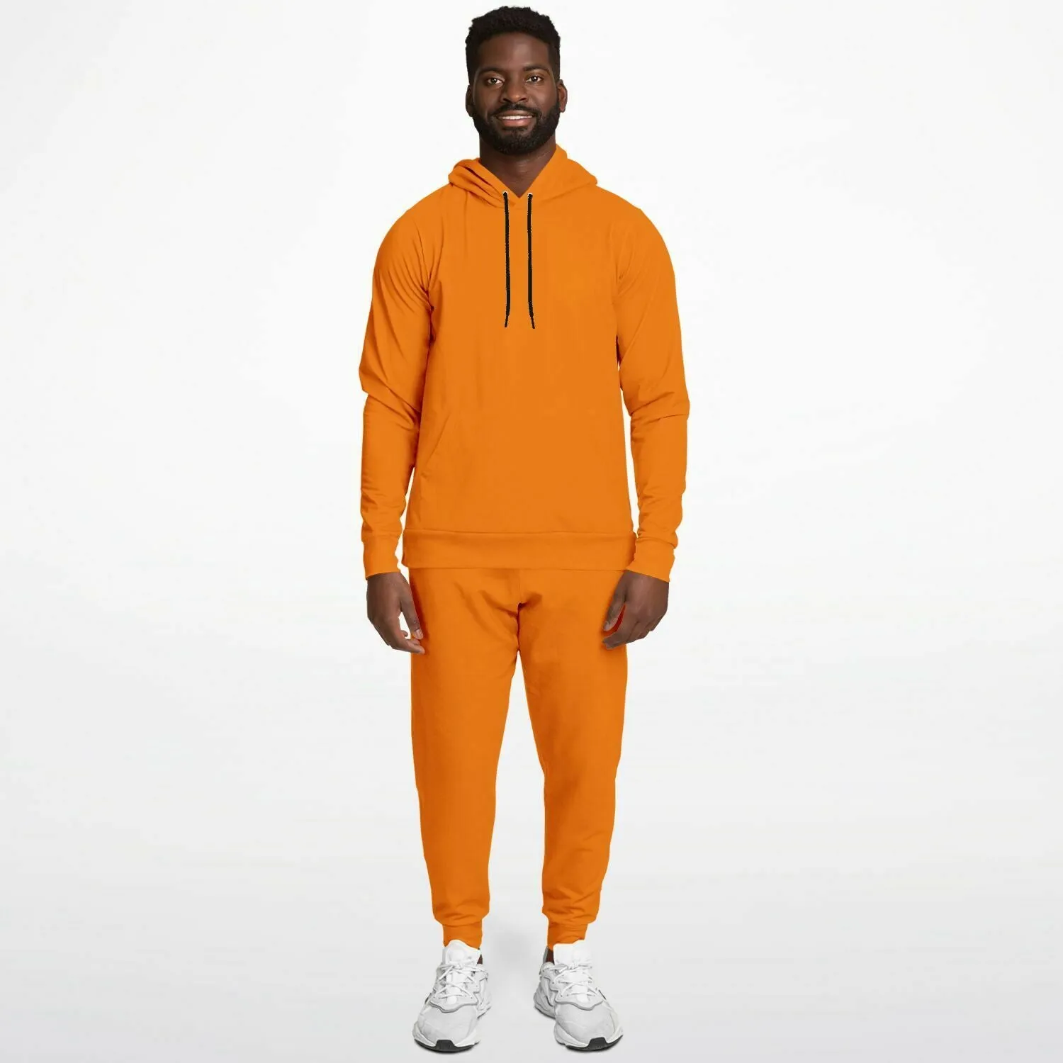 Solid Orange Men's Hoodie and Jogger Set