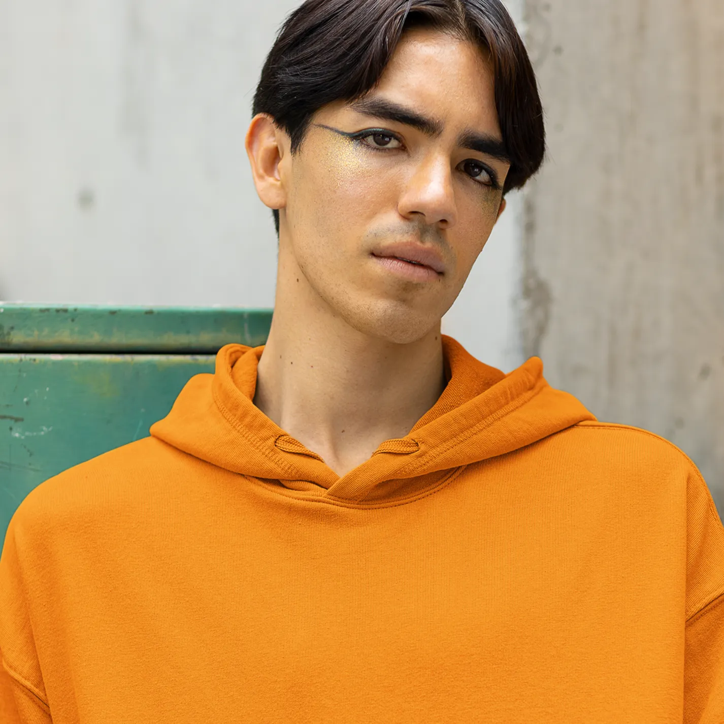Solid Orange Men's Hoodie and Jogger Set