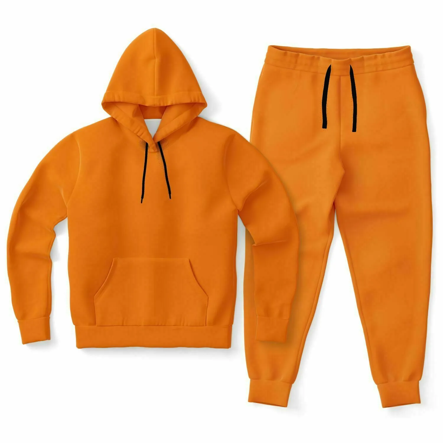 Solid Orange Men's Hoodie and Jogger Set