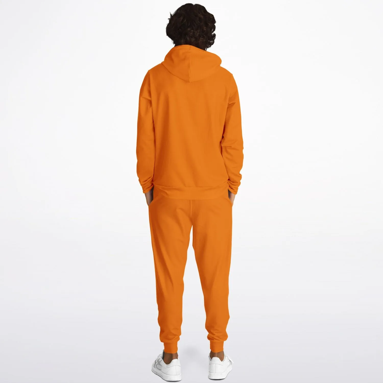 Solid Orange Men's Hoodie and Jogger Set