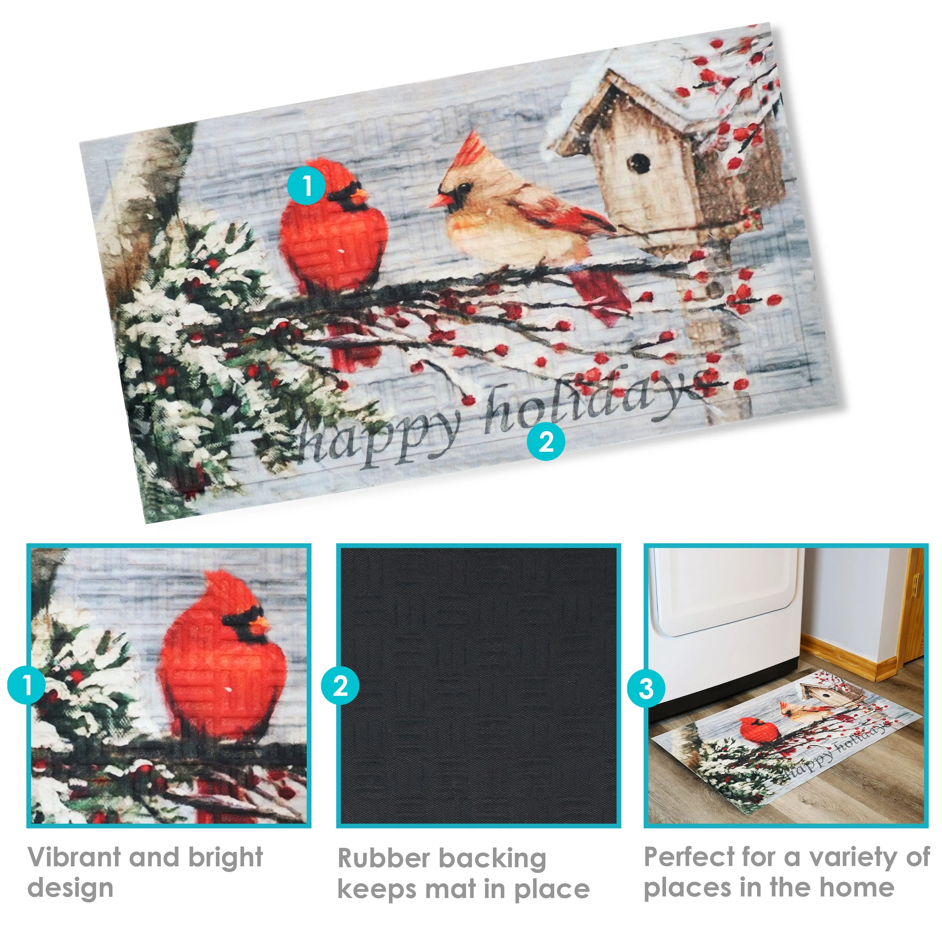 Sunnydaze 17.5" x 29" Indoor Holiday Entrance Mat