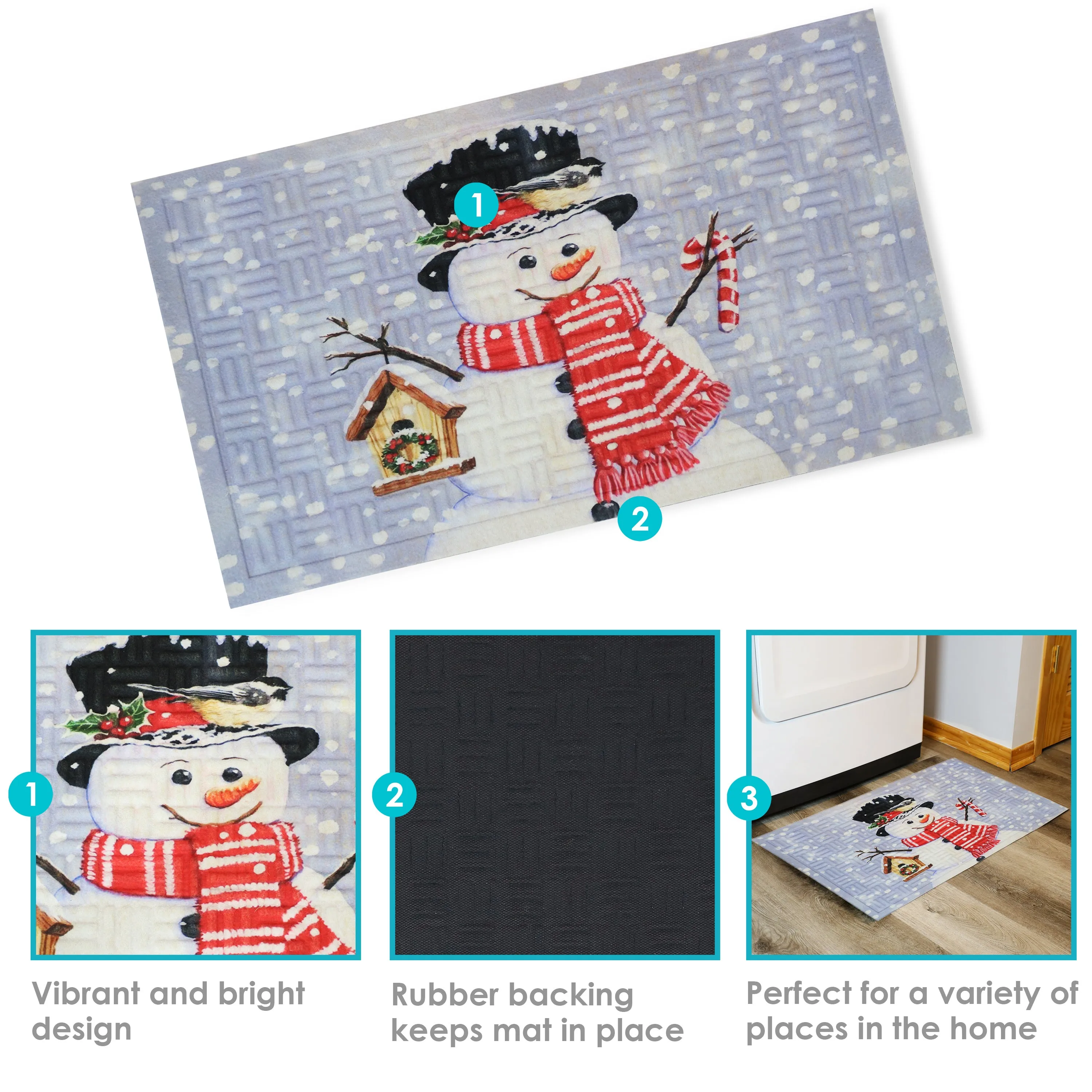 Sunnydaze 17.5" x 29" Indoor Holiday Entrance Mat