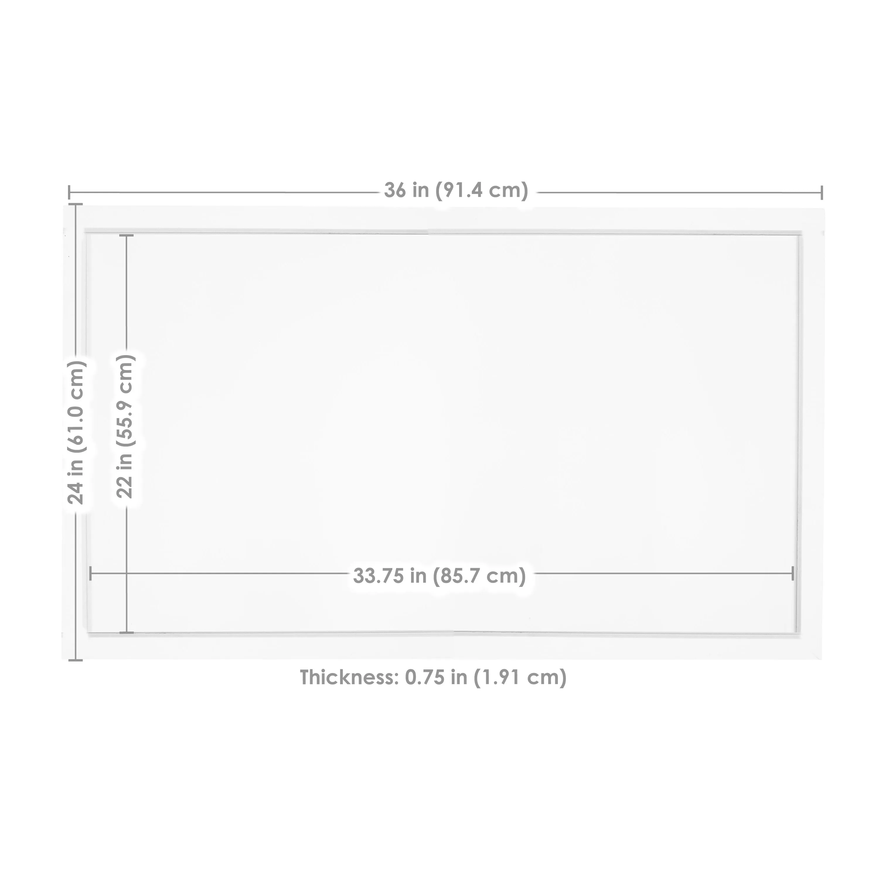 Sunnydaze 36" x 24" Magnetic Dry Erase Whiteboard for Wall