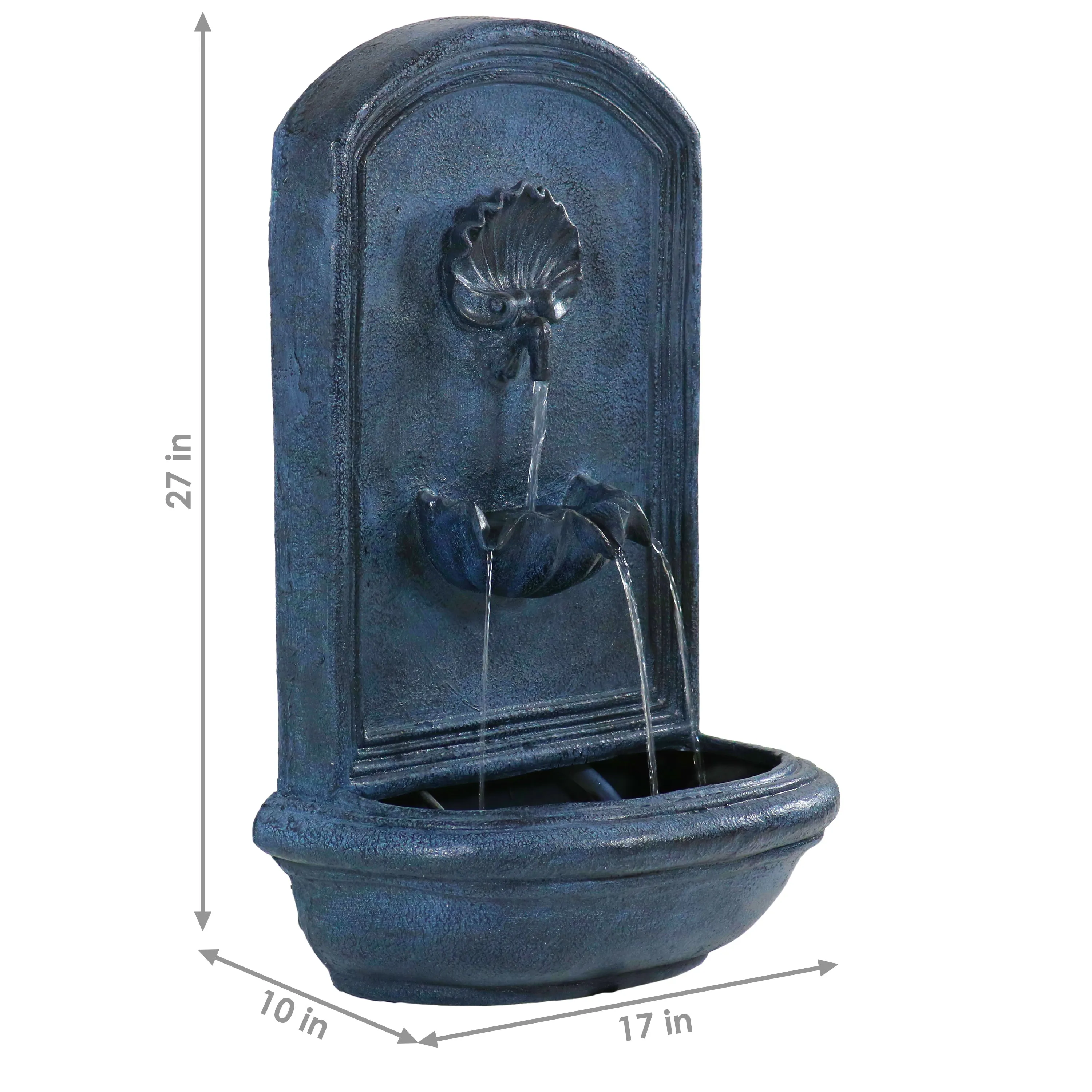 Sunnydaze Seaside Outdoor Solar Wall Fountain - 27" H