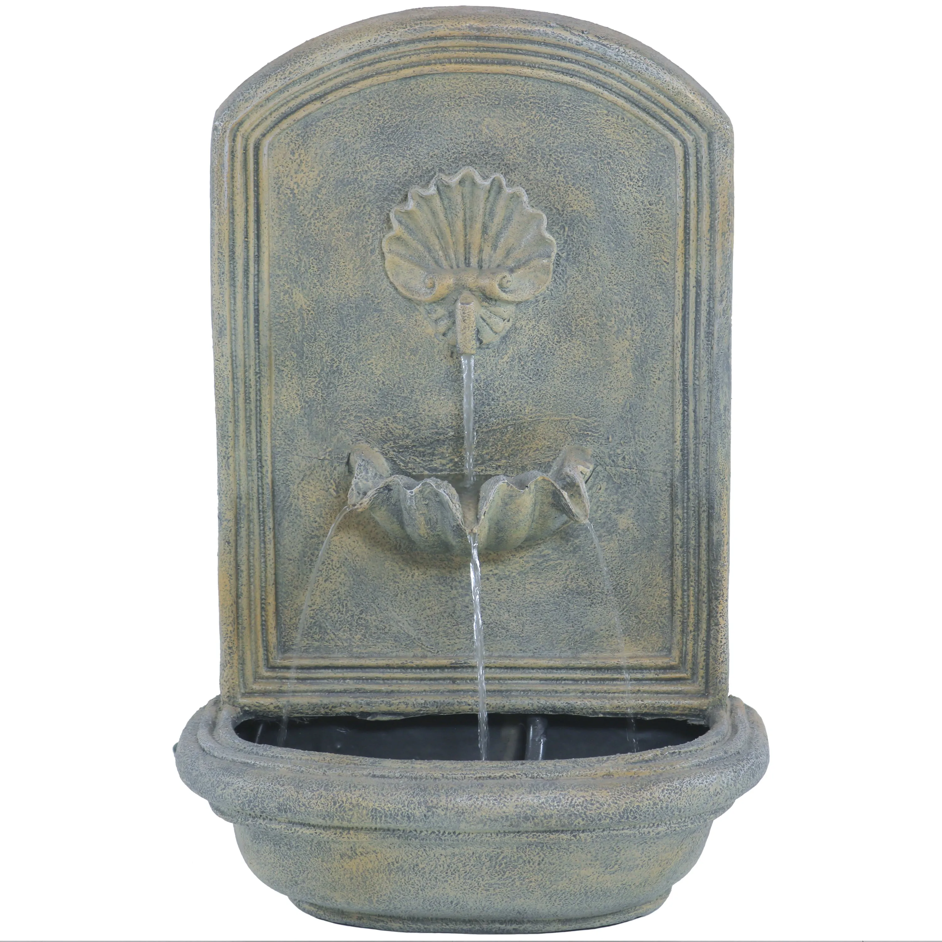 Sunnydaze Seaside Outdoor Solar Wall Fountain - 27" H