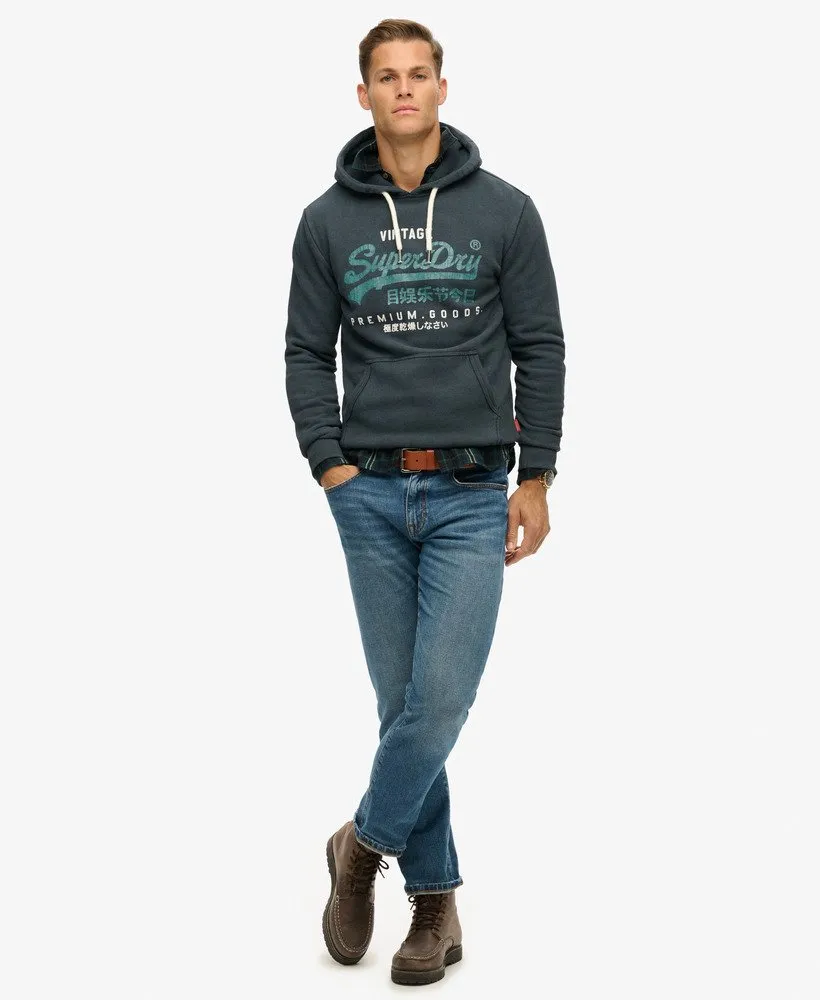 Superdry Duo Vintage Logo Hoodie - Jet Black