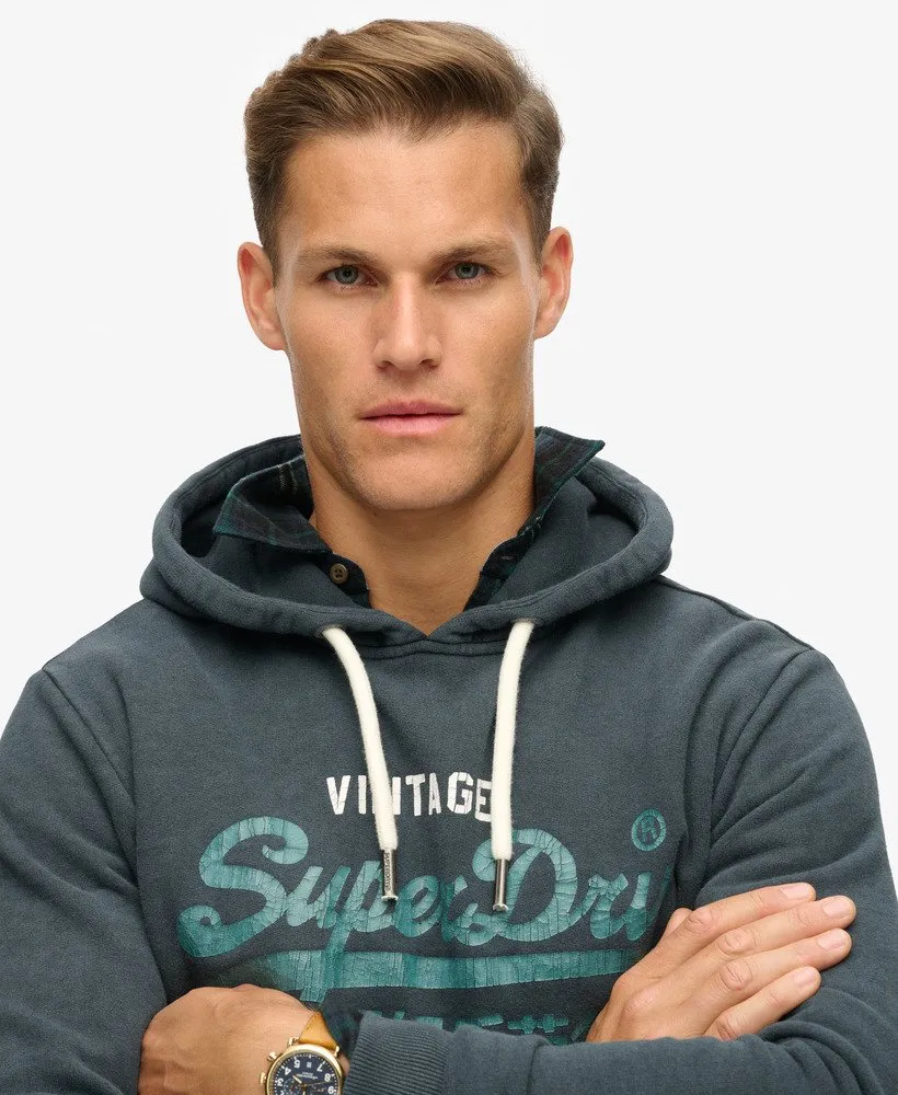 Superdry Duo Vintage Logo Hoodie - Jet Black