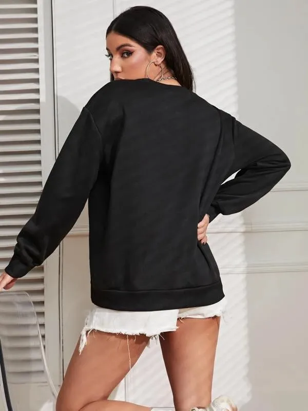 SXV  'Los Angeles 91’ Printed Cool Aesthetic Drop Shoulder Oversized Sweatshirt