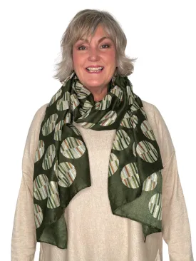 Tasha Stripy Circles with Gold Detail Scarf