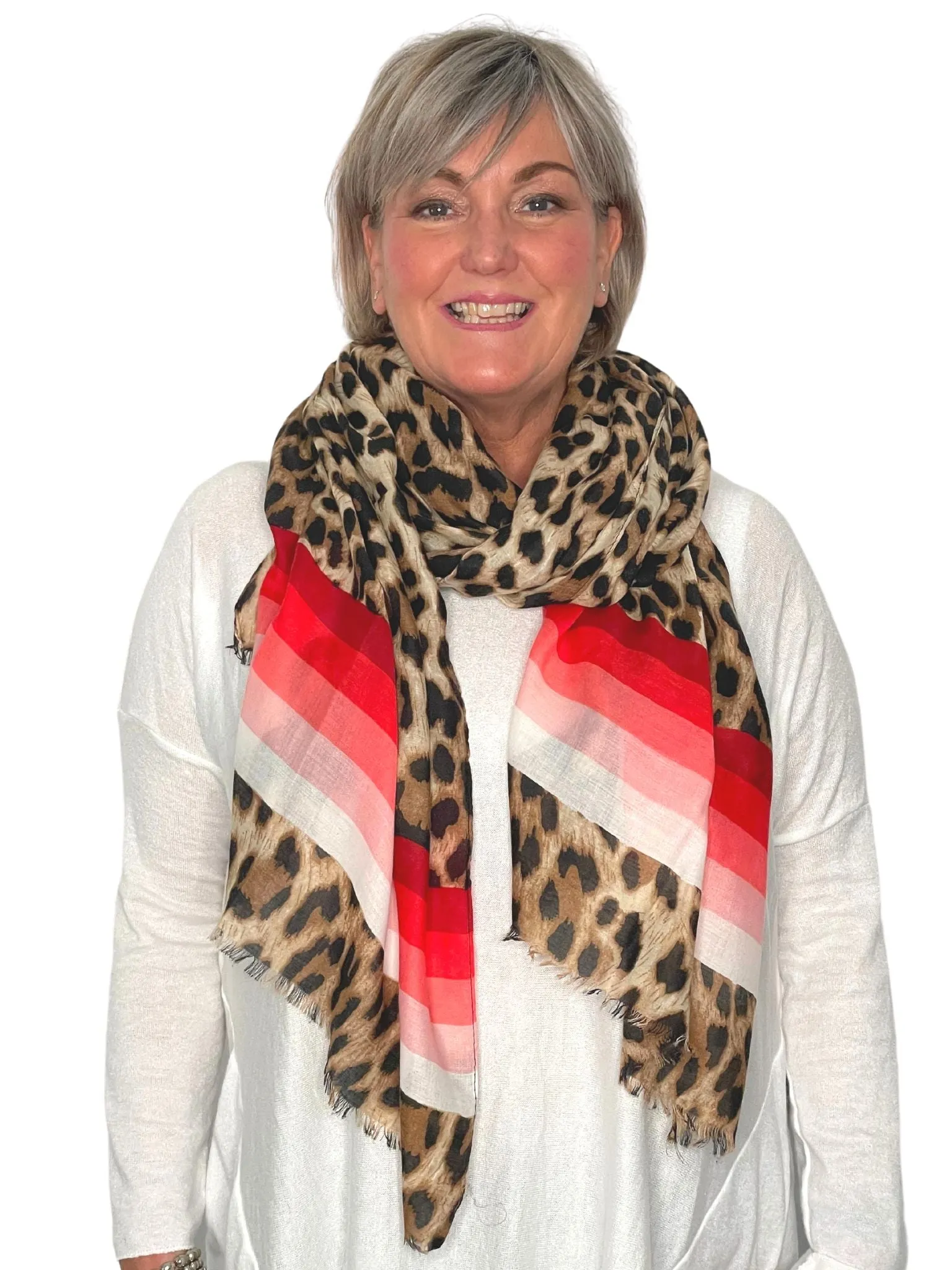 Taya Rainbow Animal Print Scarf