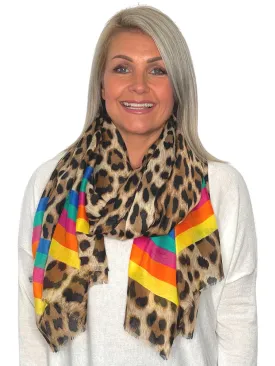 Taya Rainbow Animal Print Scarf