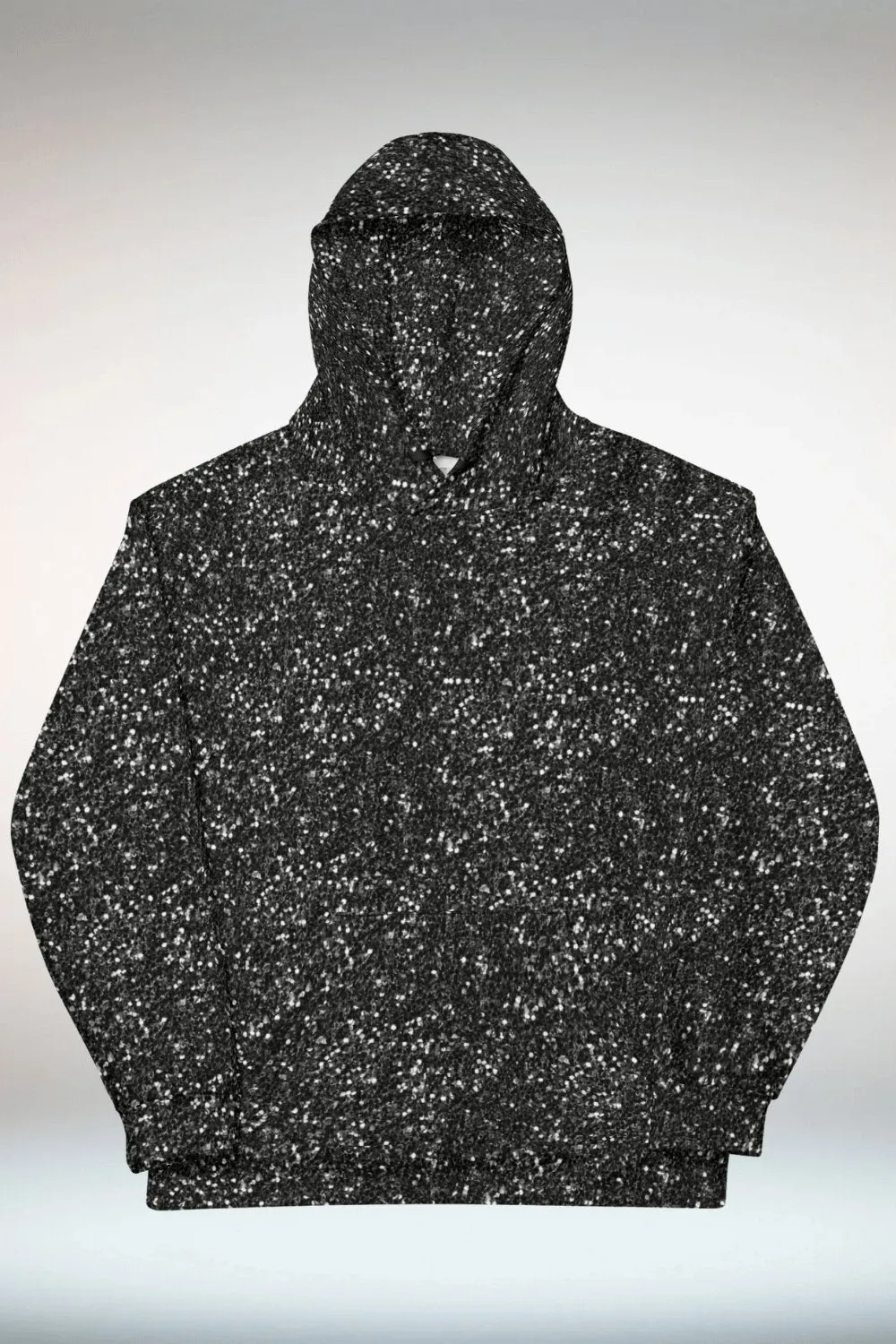 TGC Boutique Glitter Print Oversized Black Hoodie