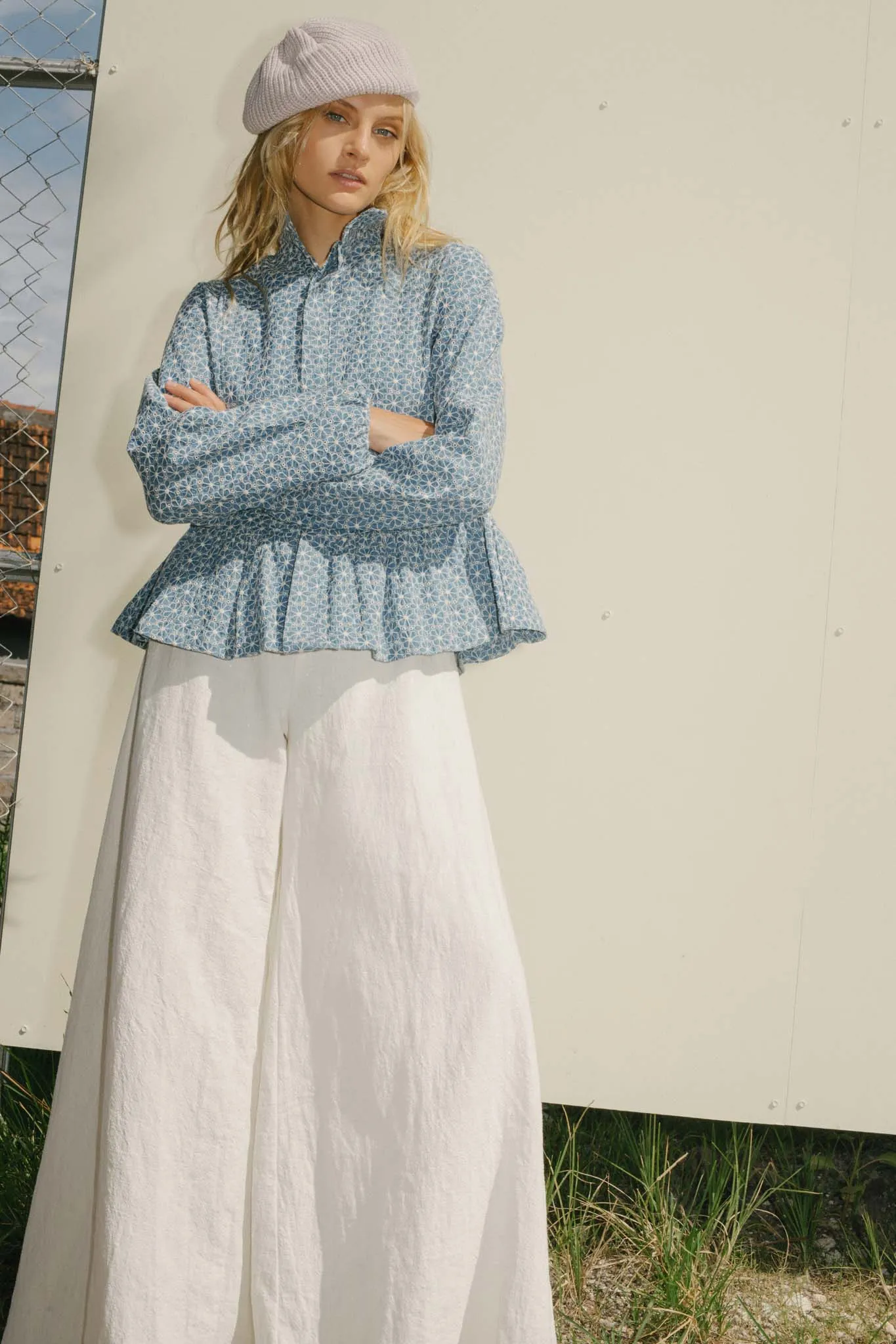 THE EMBROIDERED CROPPED JACKET - EMBROIDERED FLOWERS
