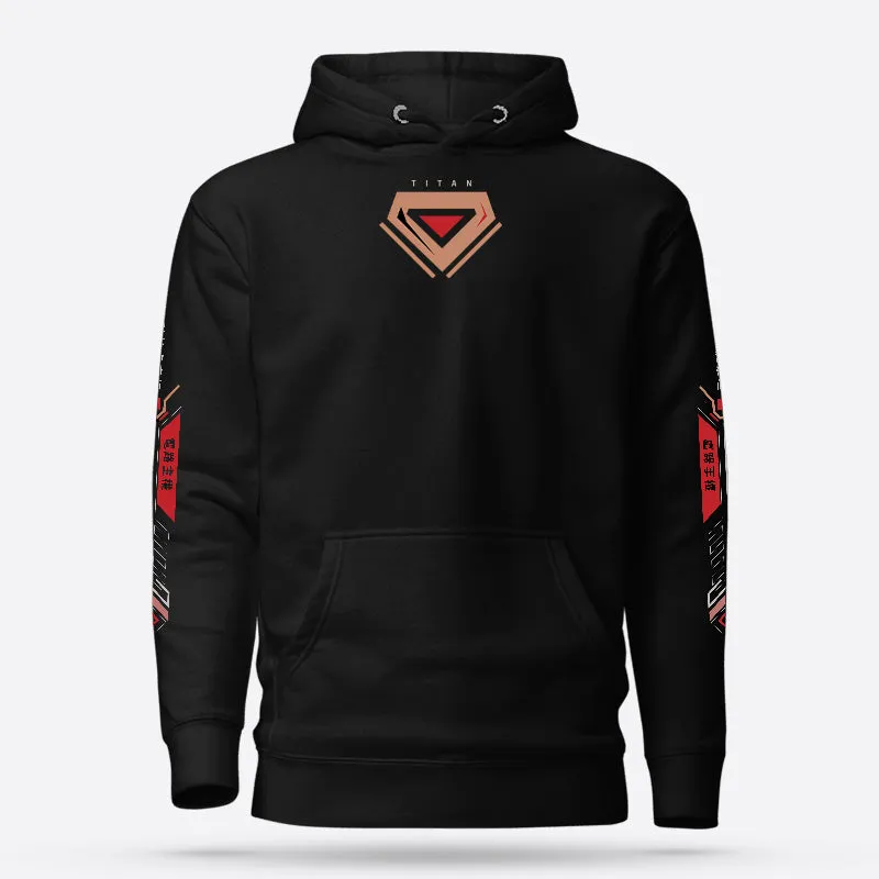 Urban Samurai Pullover Black Graphic Hoodie Premium