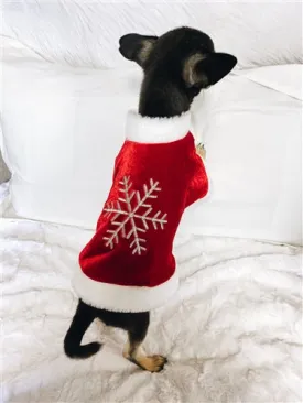 Velour Holiday Shirt with Sparkling Silver Snowflake