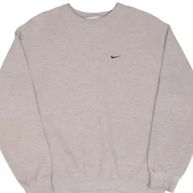 VINTAGE NIKE CLASSIC SWOOSH GRAY SWEATSHIRT 2000S SIZE MEDIUM
