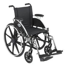 Viper Wheelchair with Flip Back Removable Arms, Desk Arms, Swing away Footrests, 14" Seat