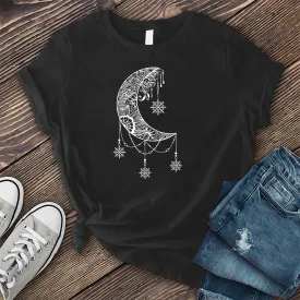 White Moon Snowflake Mandala T-shirt
