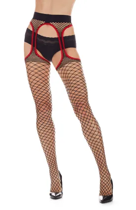 Women's Capture Me Fishnet Cutout Suspender Tight