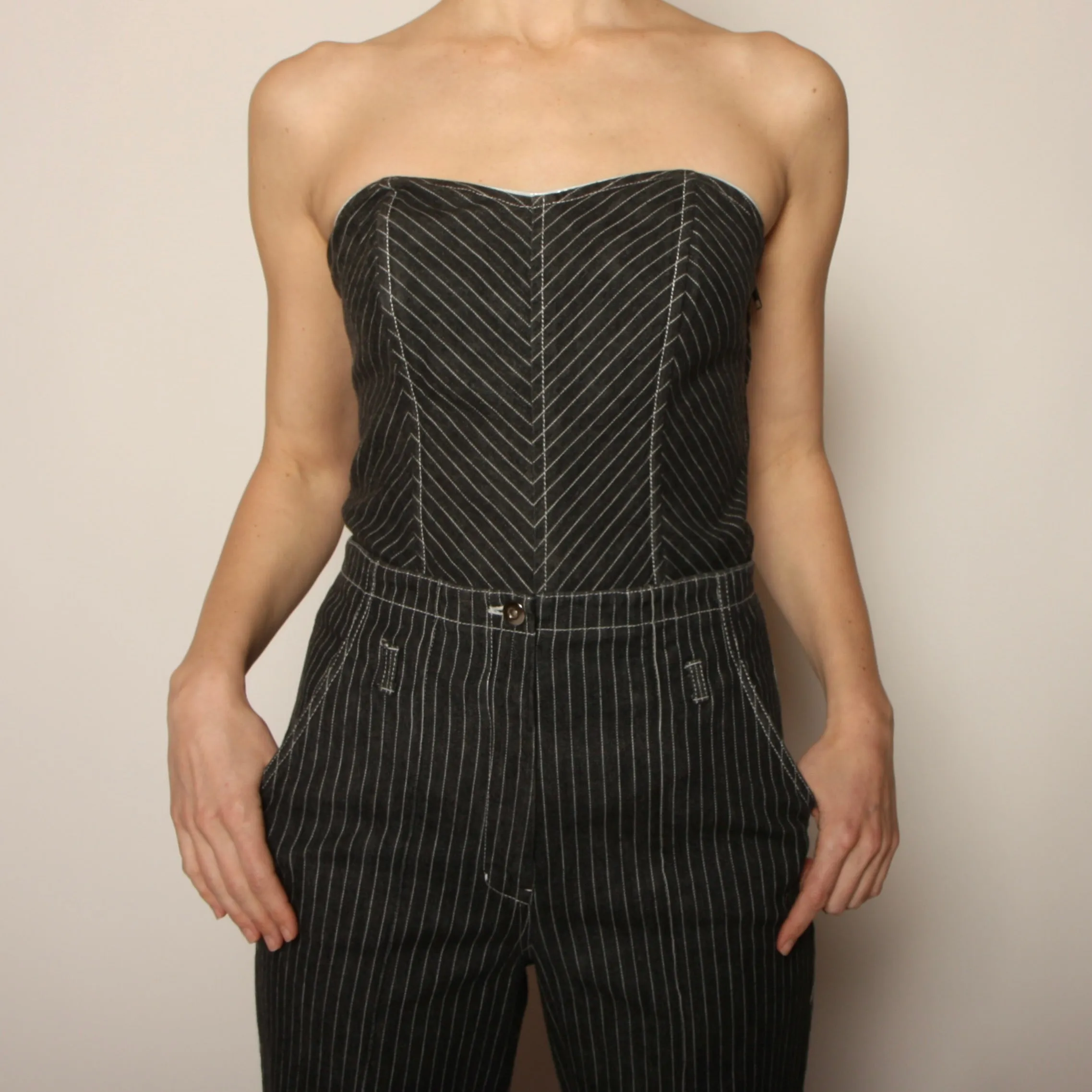 Y2K Randolph Duke Pinstripe Denim 4-Piece Ensemble