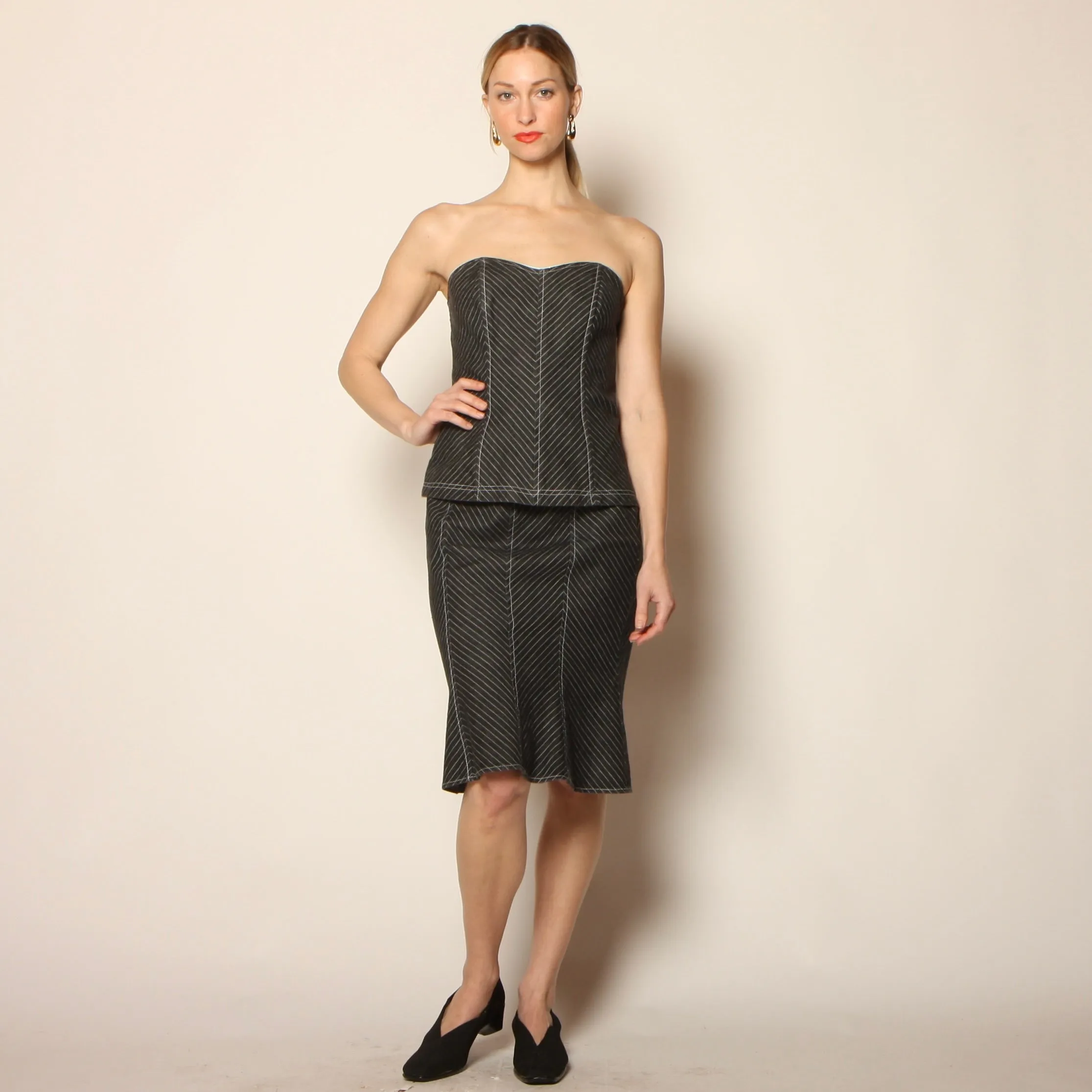 Y2K Randolph Duke Pinstripe Denim 4-Piece Ensemble