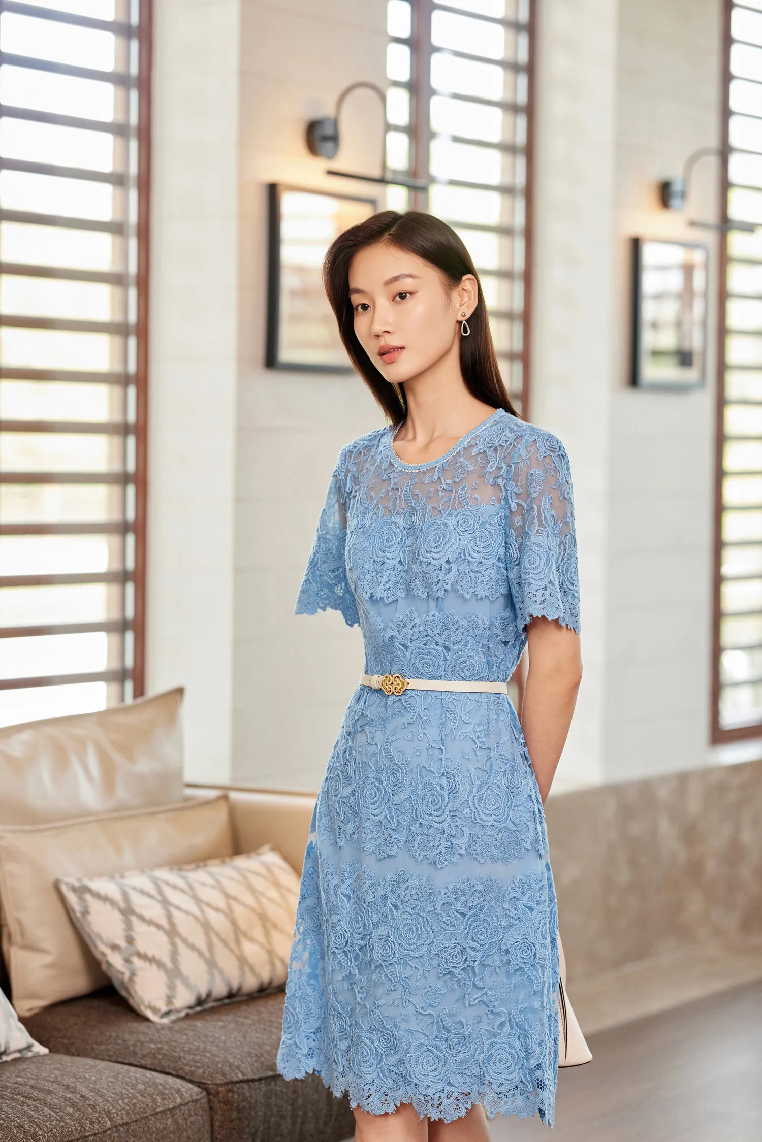YAYING Peony Embroidered Dress