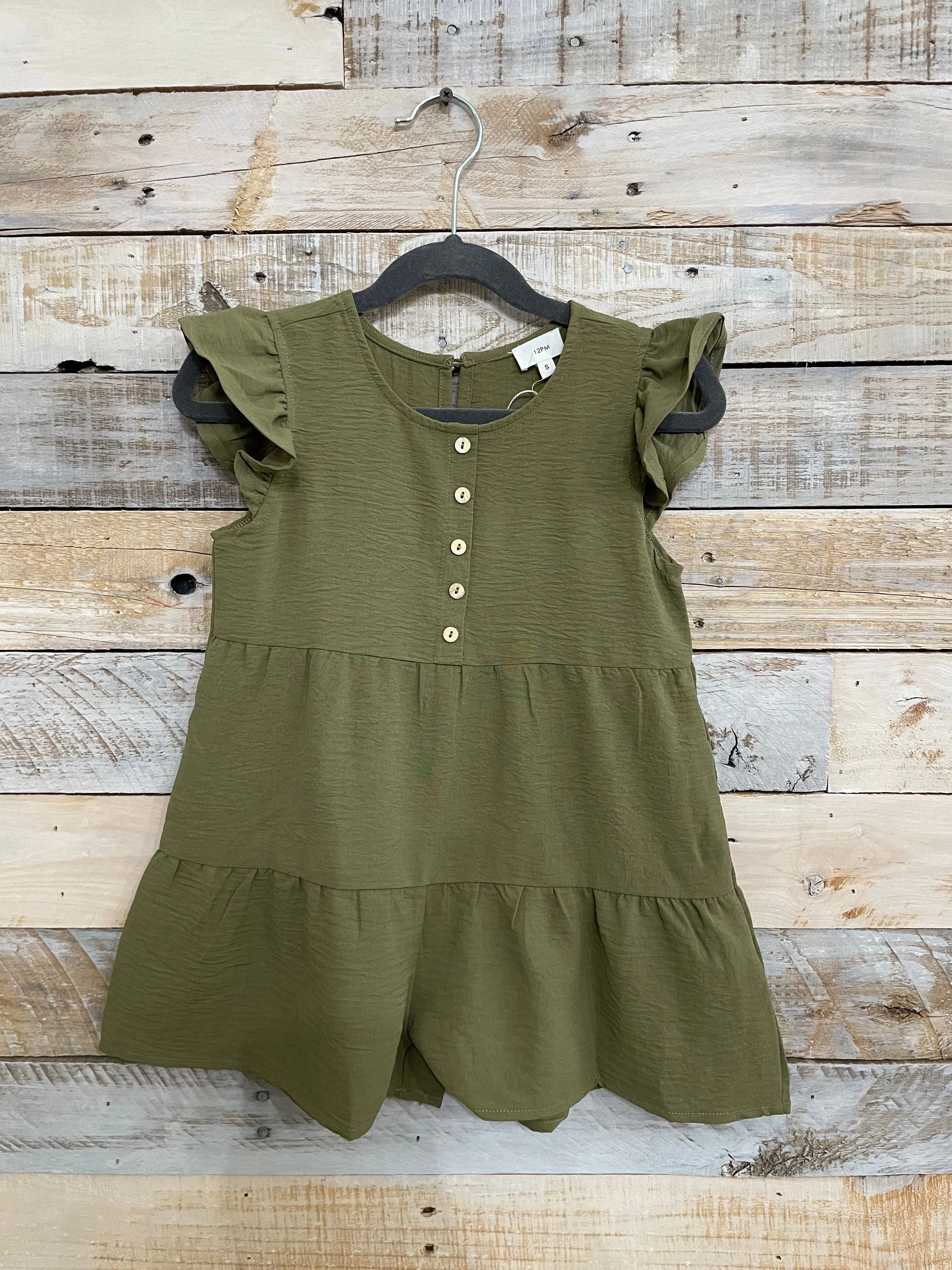Youth RUFFLE SHOULDER TIERED ROMPER