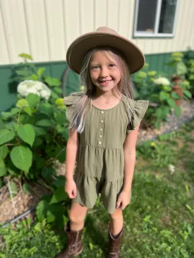 Youth RUFFLE SHOULDER TIERED ROMPER